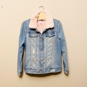 Teens Denim Jacket with Faux Fur